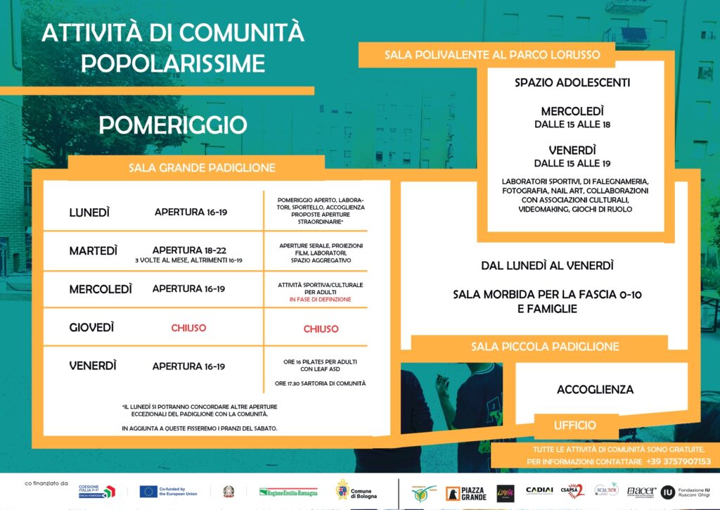 infografica padiglione_settembre 2025_page-0002 Padiglione programma settimanale pomeriggio